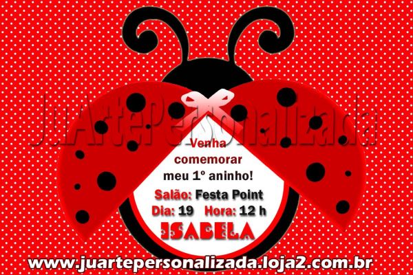 Convite Joaninha - 10x15